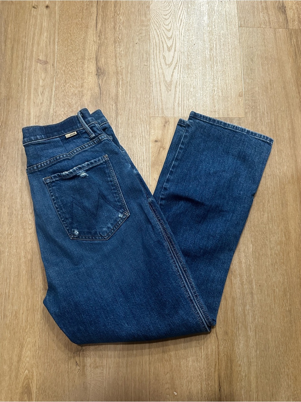 MOTHER Smokin' Double Ankle High-Waisted Jeans - Blue